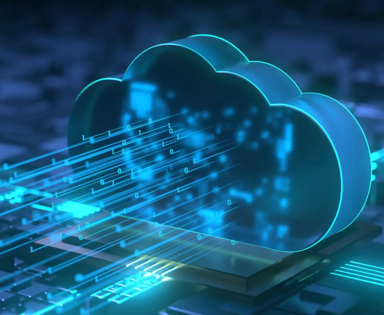 Cloud computing concept with digital connections